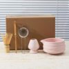 coffret matcha céramique rose