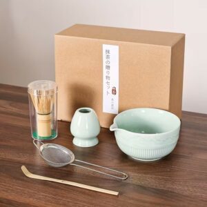 kit matcha céramique vert pastel, 5 pièces