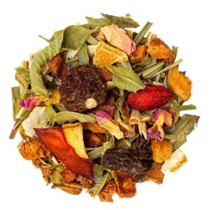 Vue de haut de l'infusion gingembre et citron en vrac