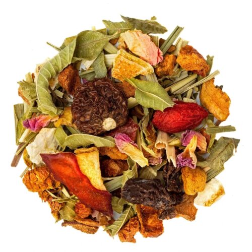 infusion-gingembre-citron-vue-de-haut Vue de haut de l'infusion gingembre et citron en vrac