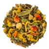 tisane-digestive-bio-vue-dessus Mélange de plantes de la tisane digestive vu de dessus, avec camomille, carotte et pétales de souci